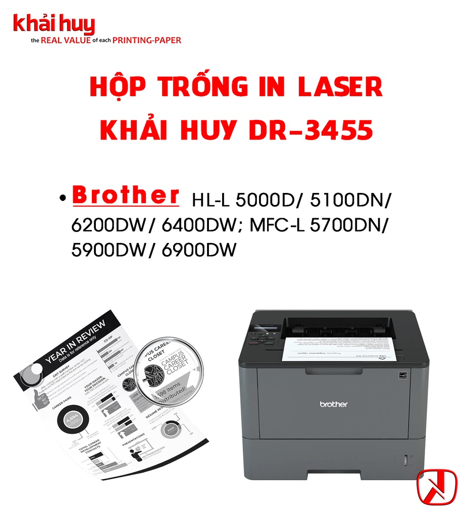 HỘP TRỐNG IN LASER KHẢI HUY DR-3455