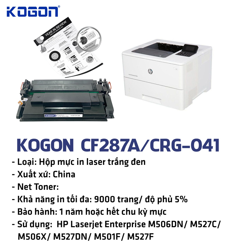 HỘP MỰC IN LASER KOGON CF287A/ 041