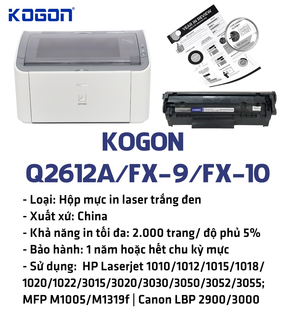 HỘP MỰC IN LASER KOGON Q2612A/FX-9/FX-10