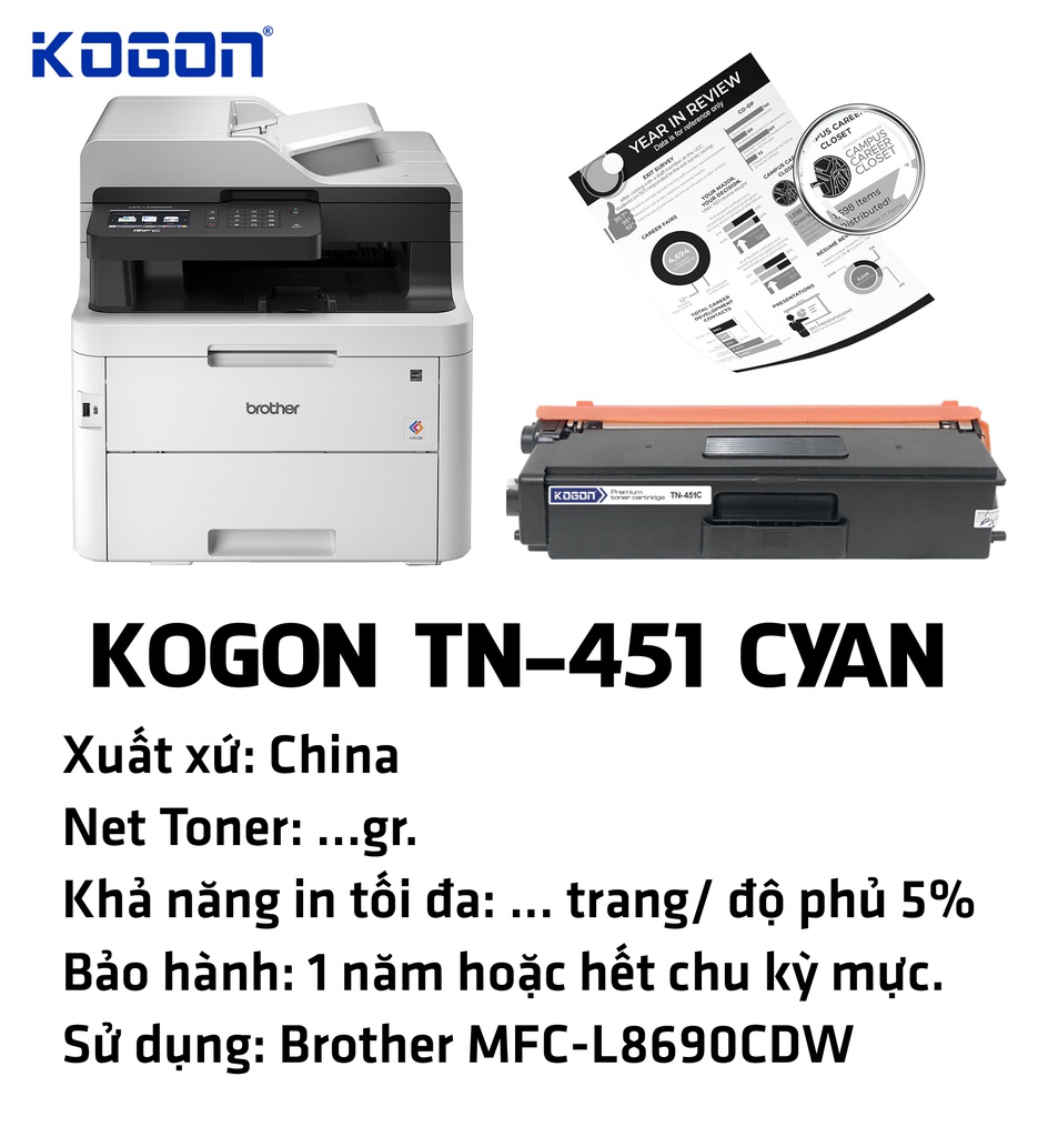 HỘP MỰC IN TONER KOGON TN-451 CYAN