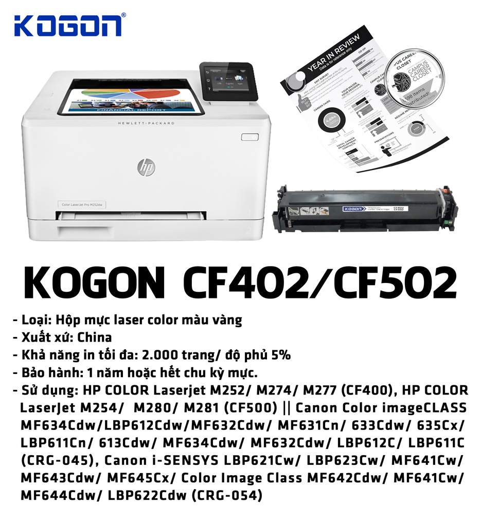 HỘP MỰC IN LASER KOGON CF402/CF502