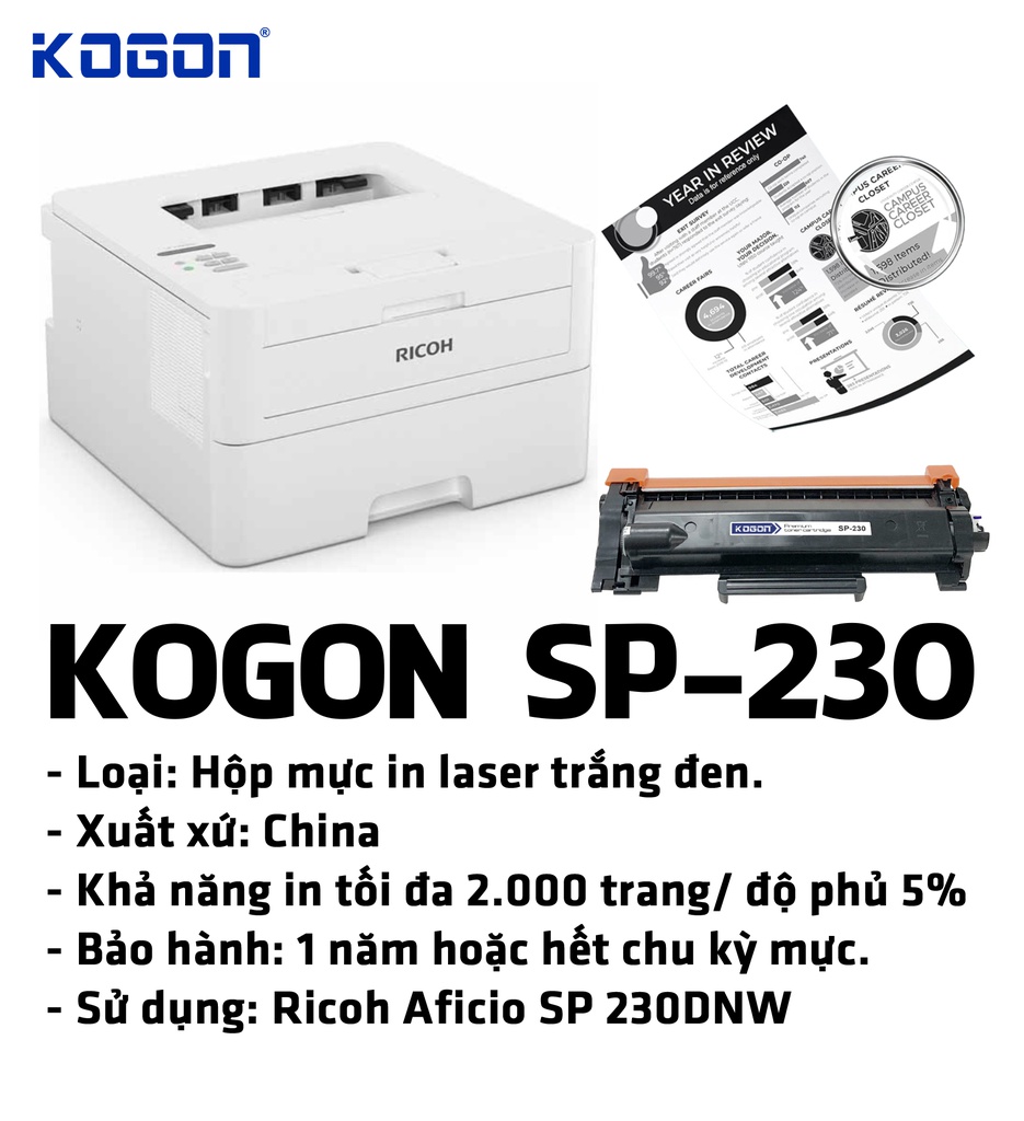 HỘP TRỐNG IN LASER KOGON SP-230