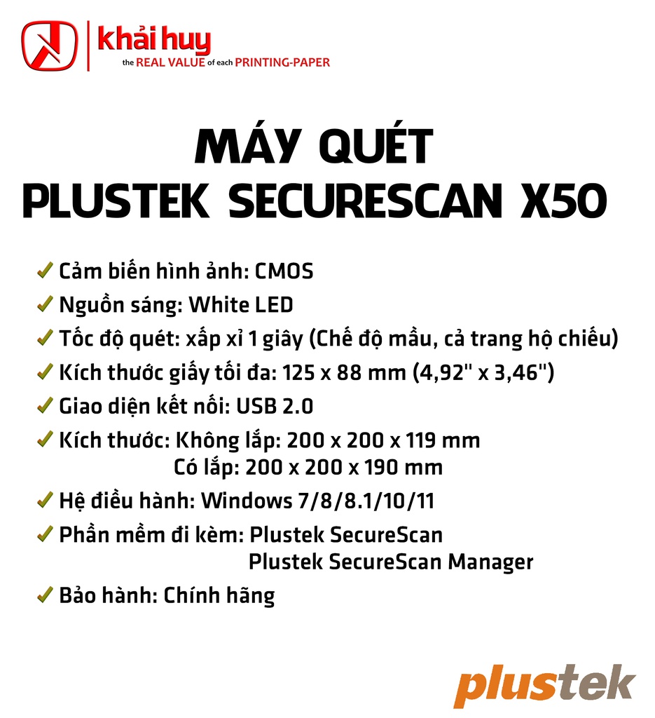 MÁY QUÉT PLUSTEK SECURESCAN X50