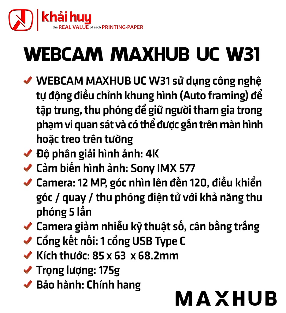 WEBCAM MAXHUB UC W31