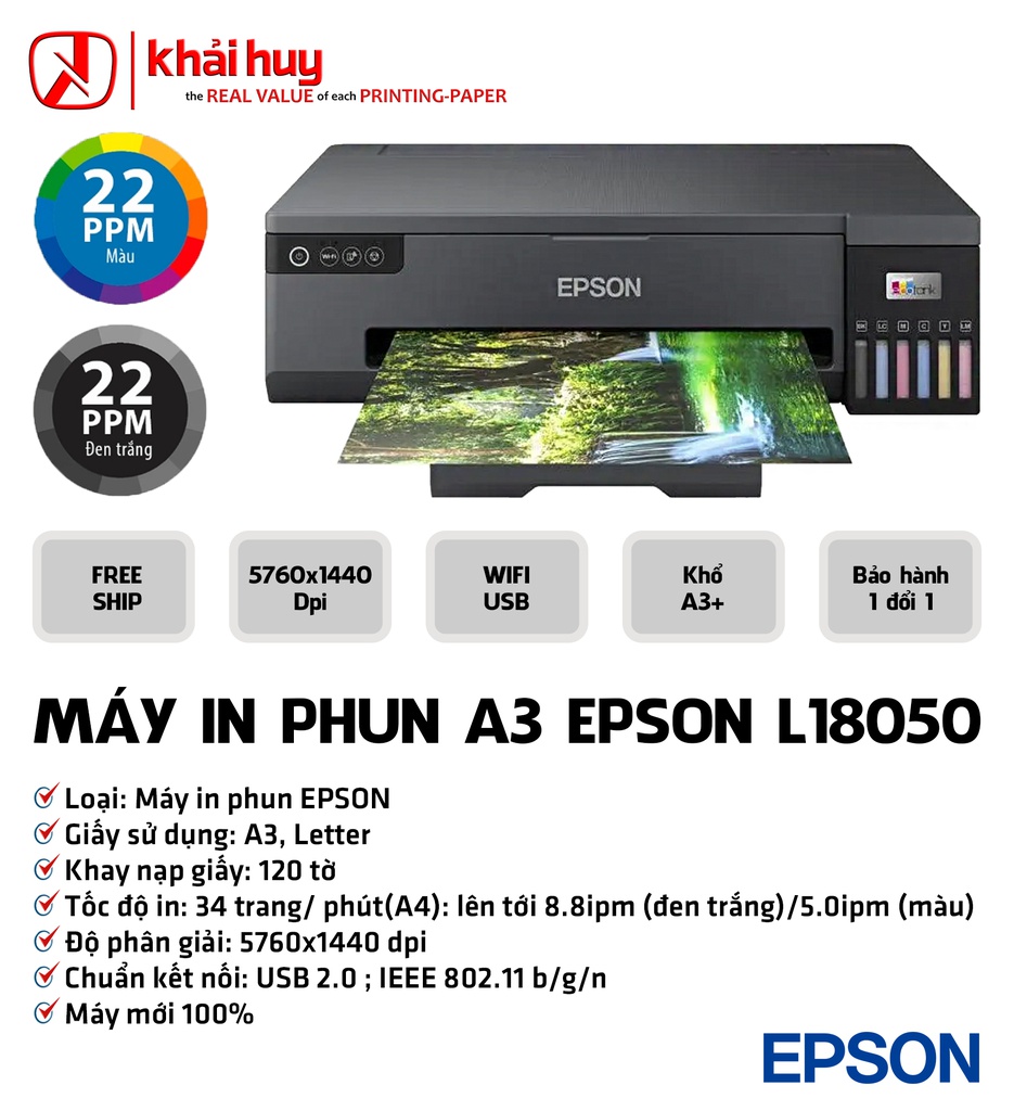 MÁY IN PHUN A3 EPSON L18050 (CHÍNH HÃNG)