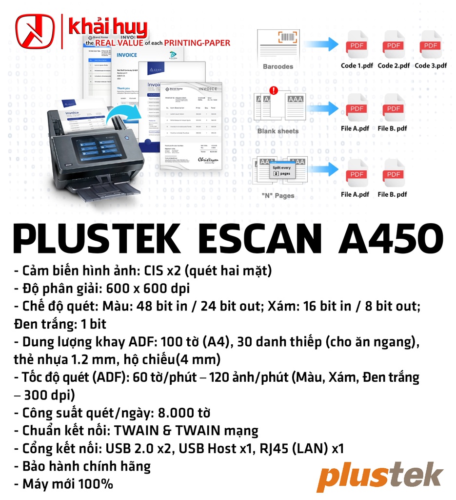 MÁY QUÉT PLUSTEK ESCAN A450