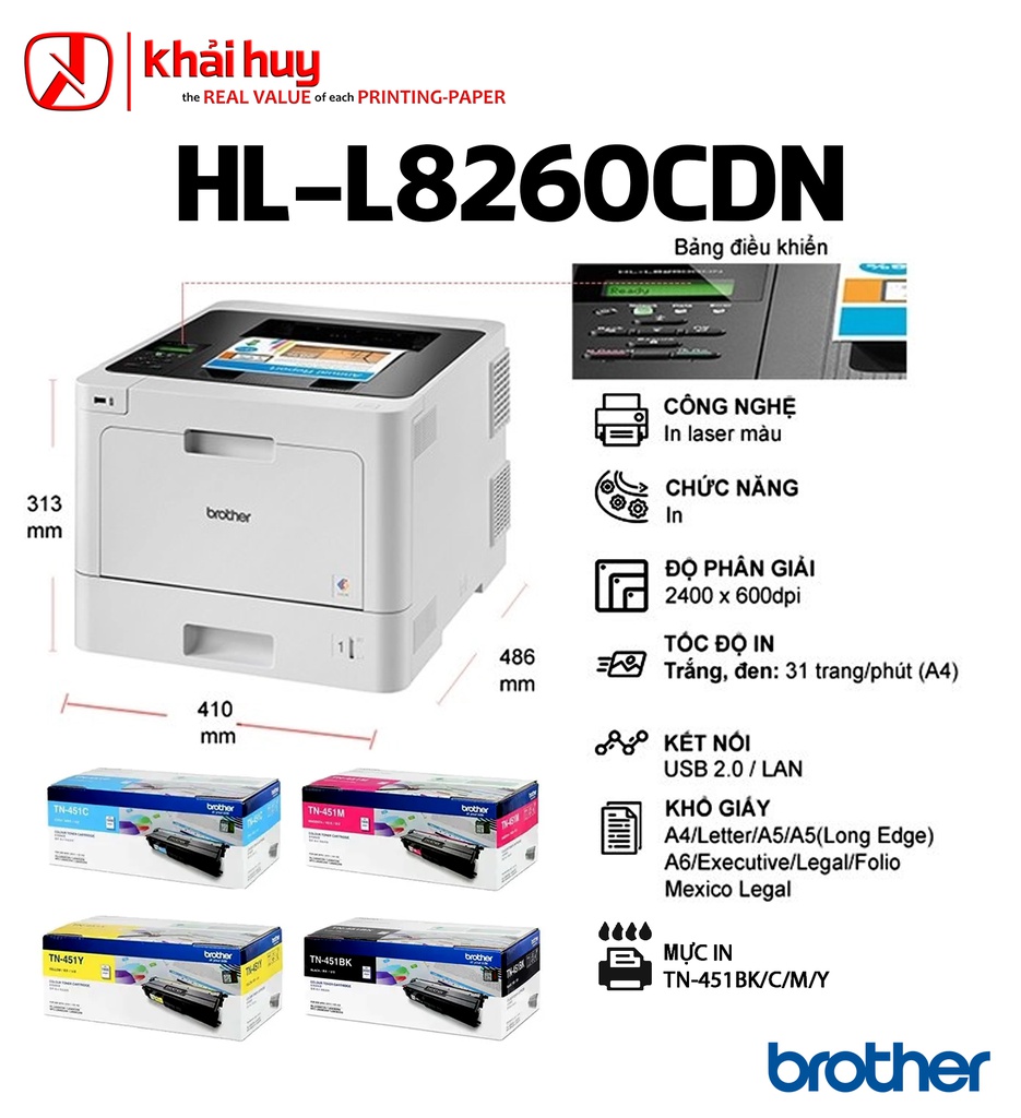 MÁY IN LASER MÀU BROTHER HL-L8260CDN