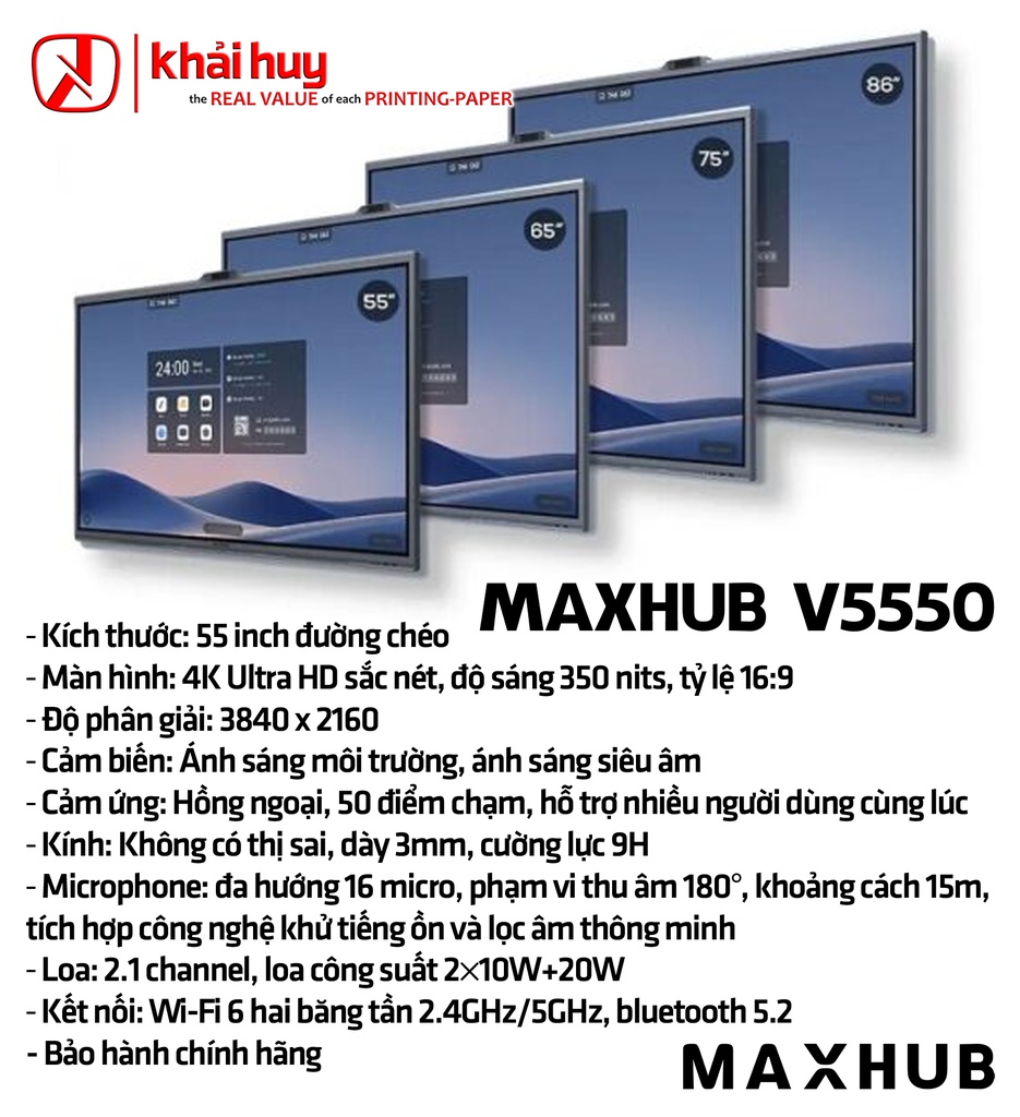 MÀN HÌNH TƯƠNG TÁC DOANH NGHIỆP MAXHUB V5550