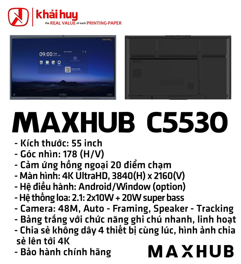 MÀN HÌNH TƯƠNG TÁC DOANH NGHIỆP MAXHUB C5530
