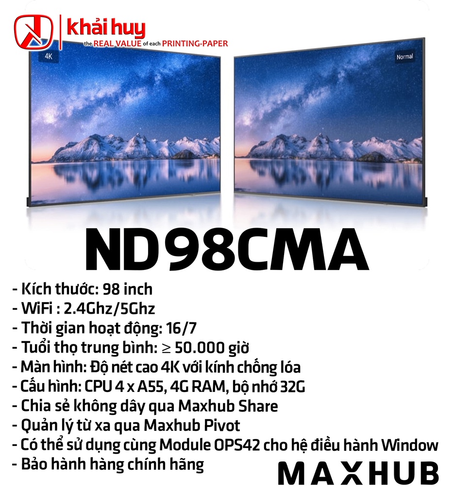 MÀN HÌNH HIỂN THỊ MAXHUB ND98CMA