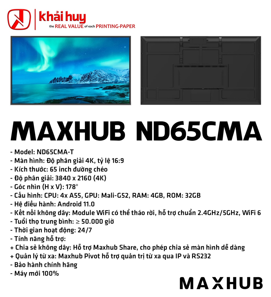 MÀN HÌNH HIỂN THỊ MAXHUB ND65CMA-T
