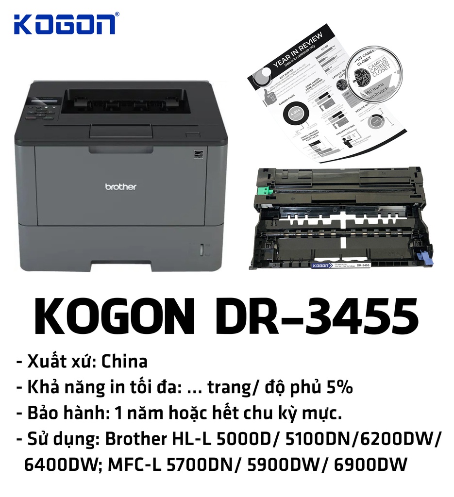 HỘP TRỐNG IN LASER KOGON DR-3455