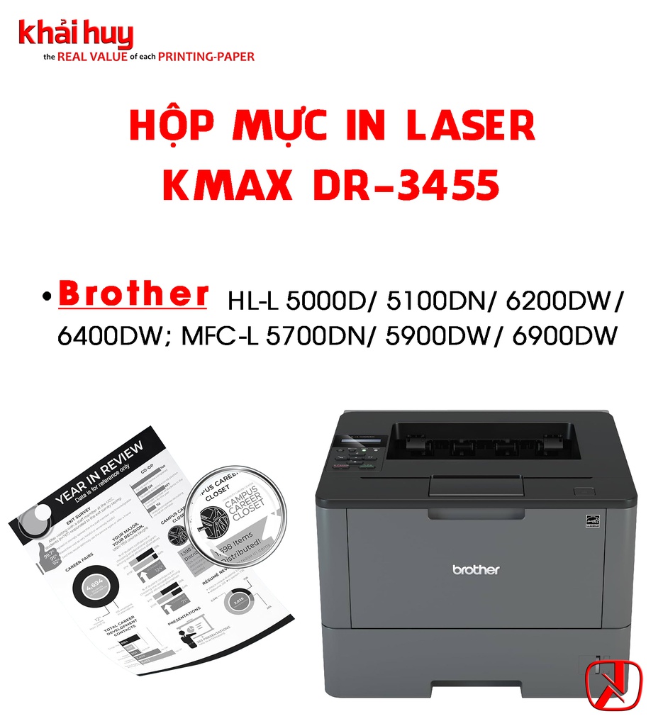 HỘP TRỐNG IN LASER KMAX DR-3455