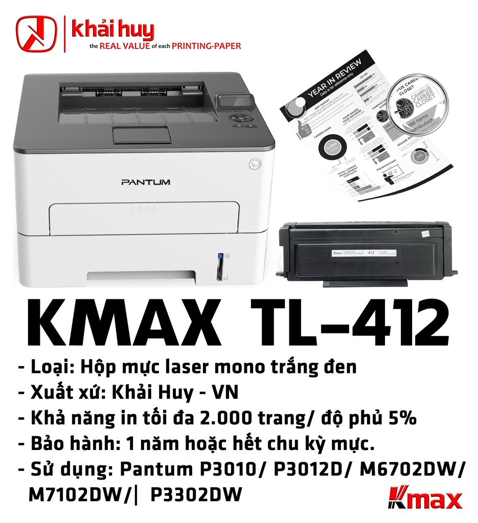 HỘP MỰC IN TONER KMAX TL-412