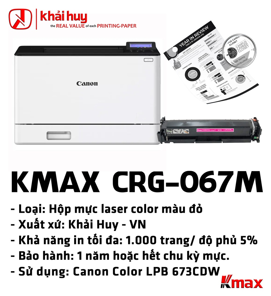 HỘP MỰC IN LASER KMAX CRG-067M (CÓ CHIP)