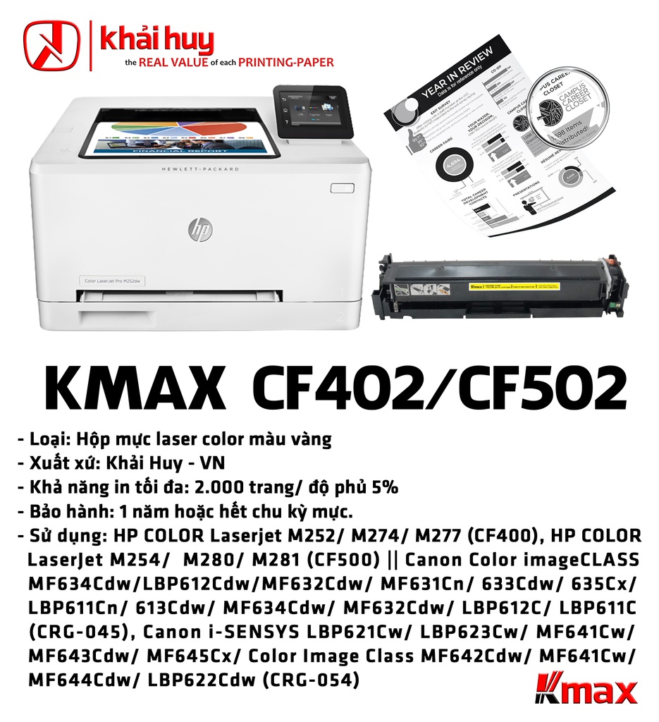 HỘP MỰC IN LASER KMAX CF402/CF502