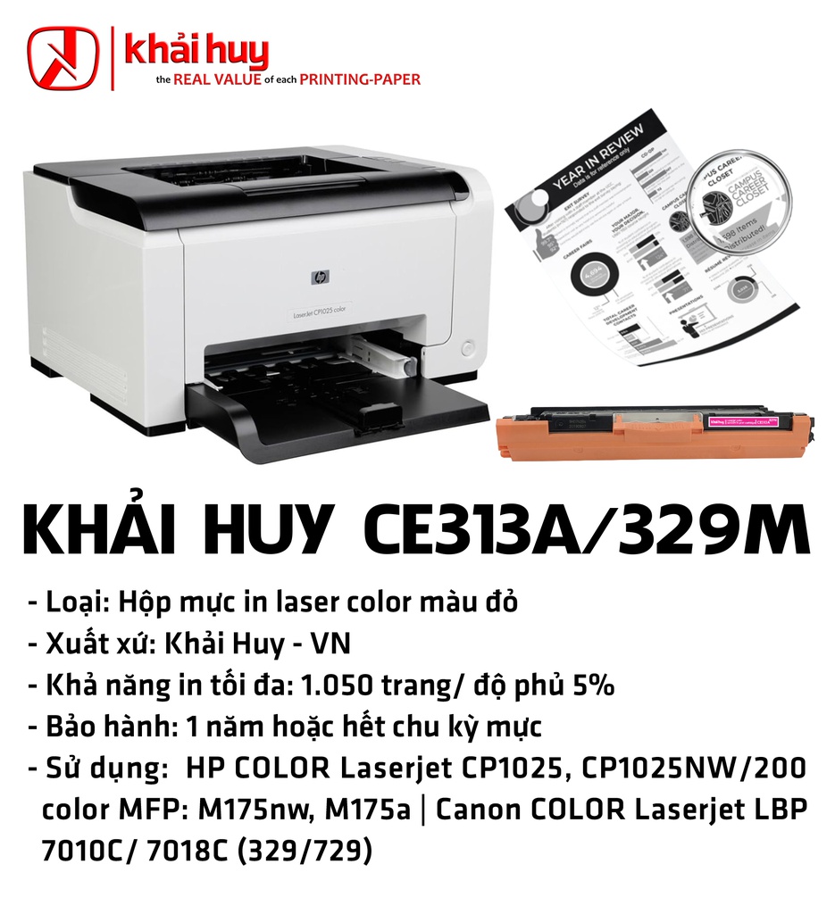 HỘP MỰC IN TONER KHẢI HUY CE313A/ 329M