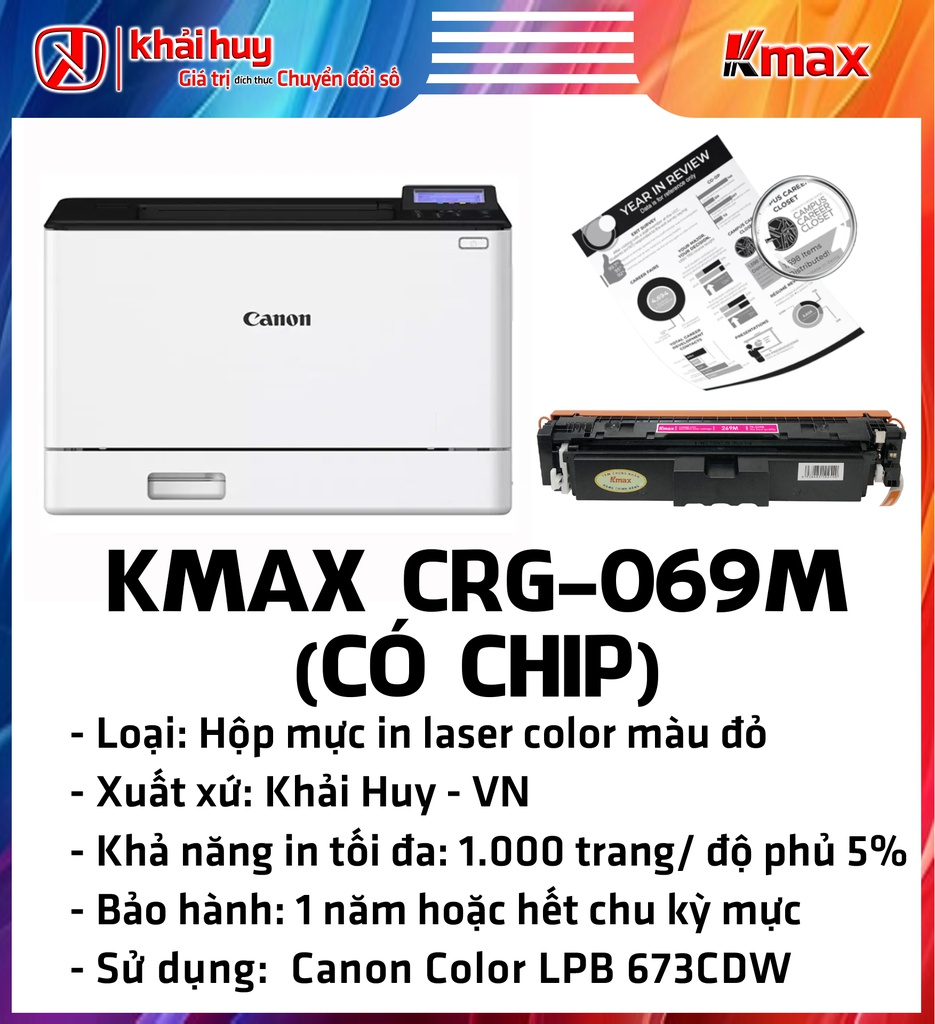 HỘP MỰC IN LASER KMAX CRG-069M (CÓ CHIP)