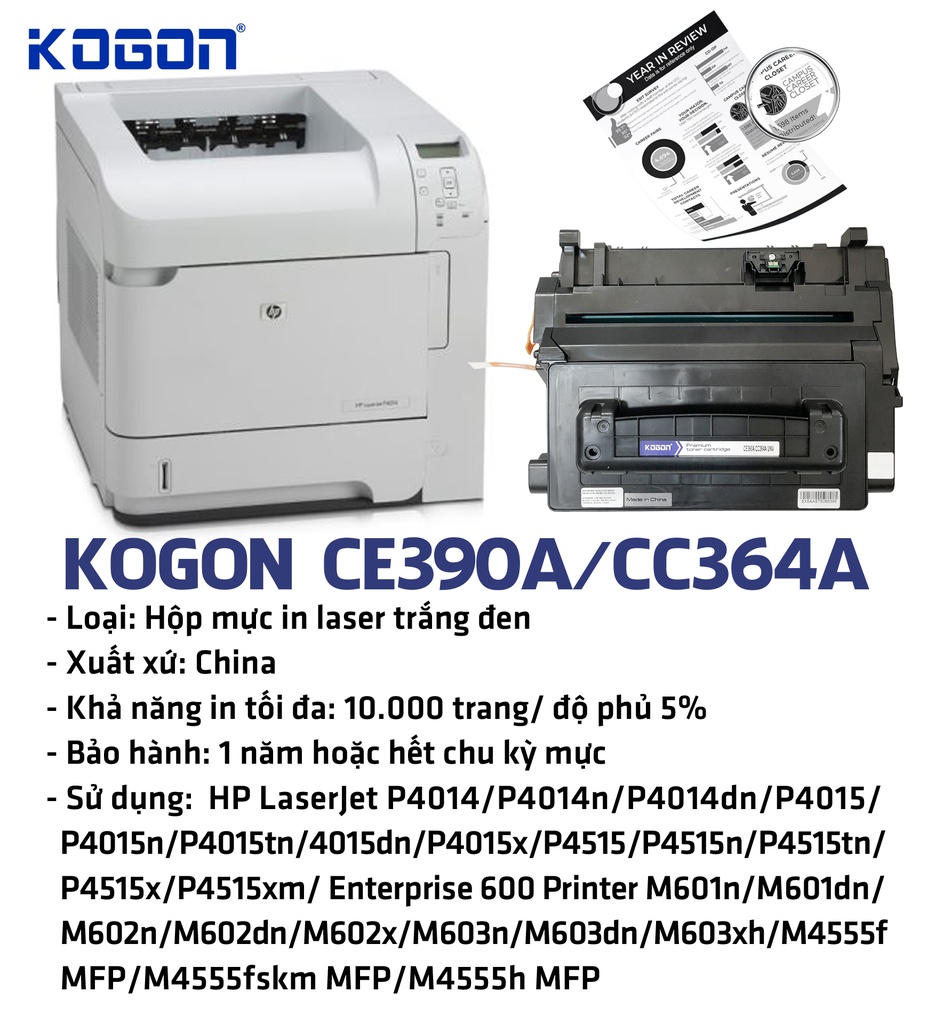 HỘP MỰC IN LASER KOGON CE390A/ CC364A