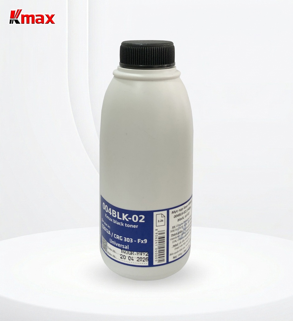 Mực nạp laser KMAX 004BLK-02 (140gr, black, có từ) - Dùng cho hộp mực máy in 1010/ 2015 * LBP 2900
