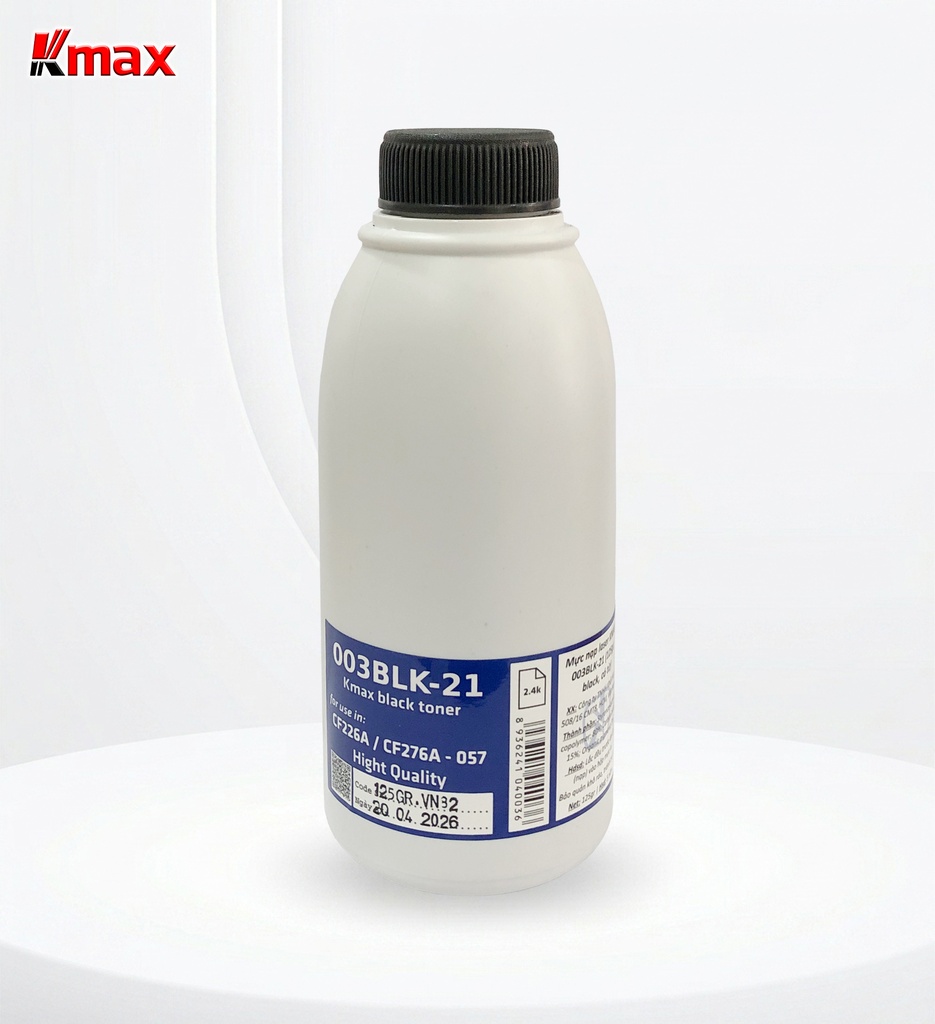 Mực nạp laser KMAX 003BLK-21 (125gr, black, có từ) - Dùng cho hộp mực máy in M402d/ 404dn/ 4003dn * LBP 223dw