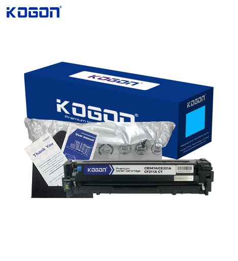 [HMUCLSR1561/404] Hộp mực in laser KOGON CB541A/CE321A/CF211A Universal (1.8K, cyan, có chíp) - Dùng cho máy CP1215/ 1510/ 1518